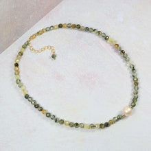 Prehnite and Freshwater Pearl Necklace
