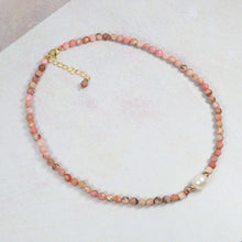 Pink Opal and Freshwater Pearl Necklace