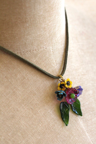 Hibiscus Glass Bouquet Necklace