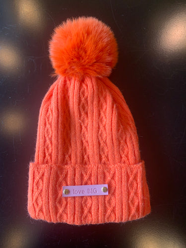 Love Big Pom Hats—Tangerine