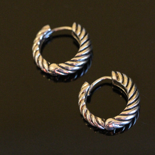 Sterling Silver French Twist  Hoops