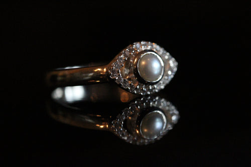 Pearl  Evil Eye Ring