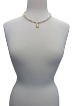 CZ Charm Paperclip Chain & Pearl Necklace