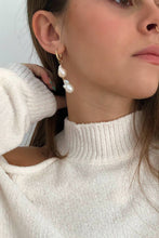 Lustre Double Baroque Pearl Mini Hoop Earrings