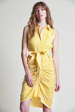 Yellow Gingham Wrap Front Dress