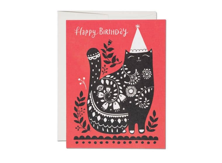 Red Cap Cards - Black Cat Birthday