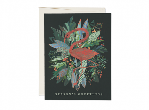 Red Cap Cards - Flamingo Wreath