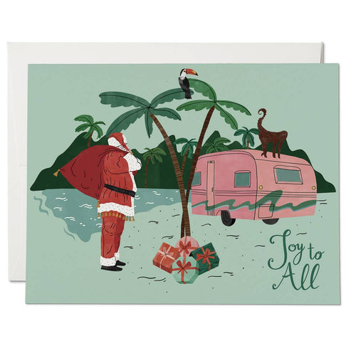 Red Cap Cards - Santa Camper Christmas Card