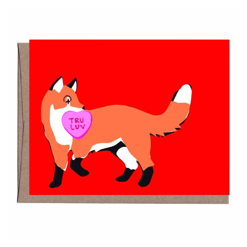 Candy Heart Fox Valentine Card