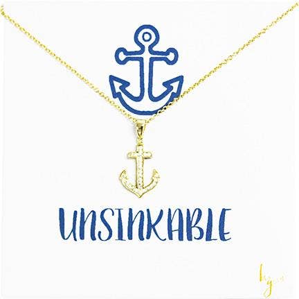 Unsinkable Pave Anchor Necklace