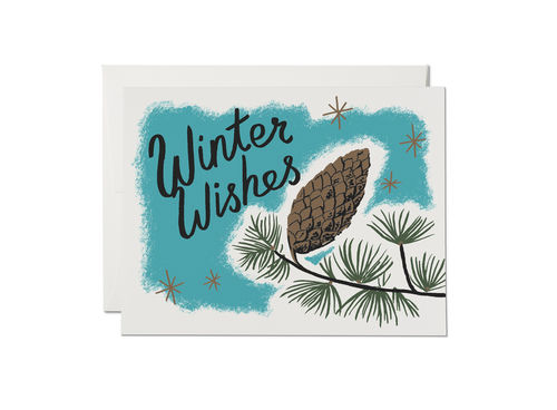 Red Cap Cards - Pine Cones Holiday Card