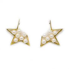 Golden Star Pearl Earrings