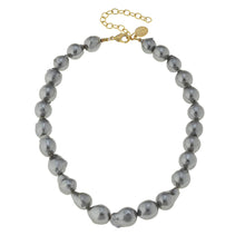 Gold and Large Grey Freshwater Baroque Pearl Necklace