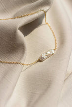 Gold Biwa Pearl Solitaire Necklace