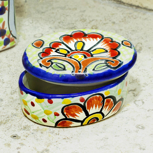 Novica Handmade Hidalgo Bouquet Ceramic Jar