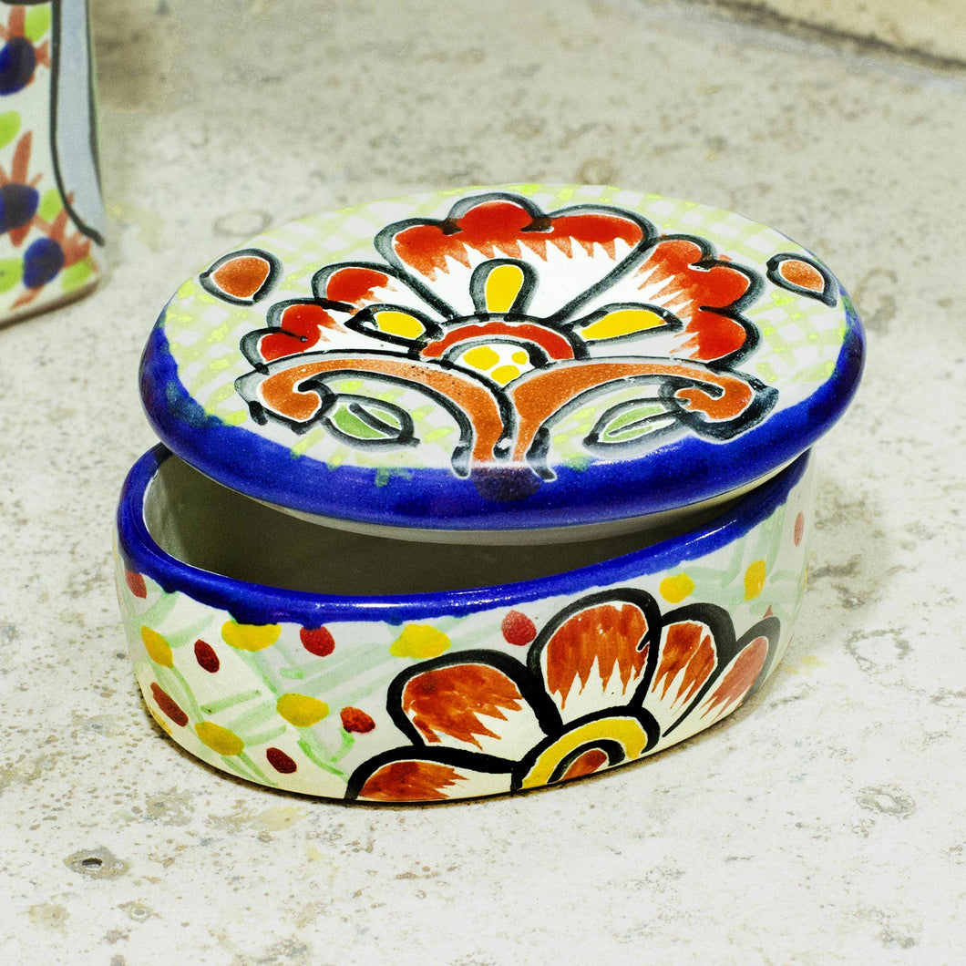 Novica Handmade Hidalgo Bouquet Ceramic Jar