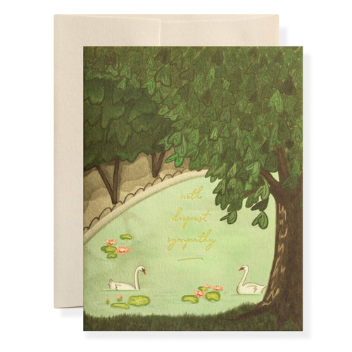 Karen Adams Designs - Swan Sympathy Greeting Card