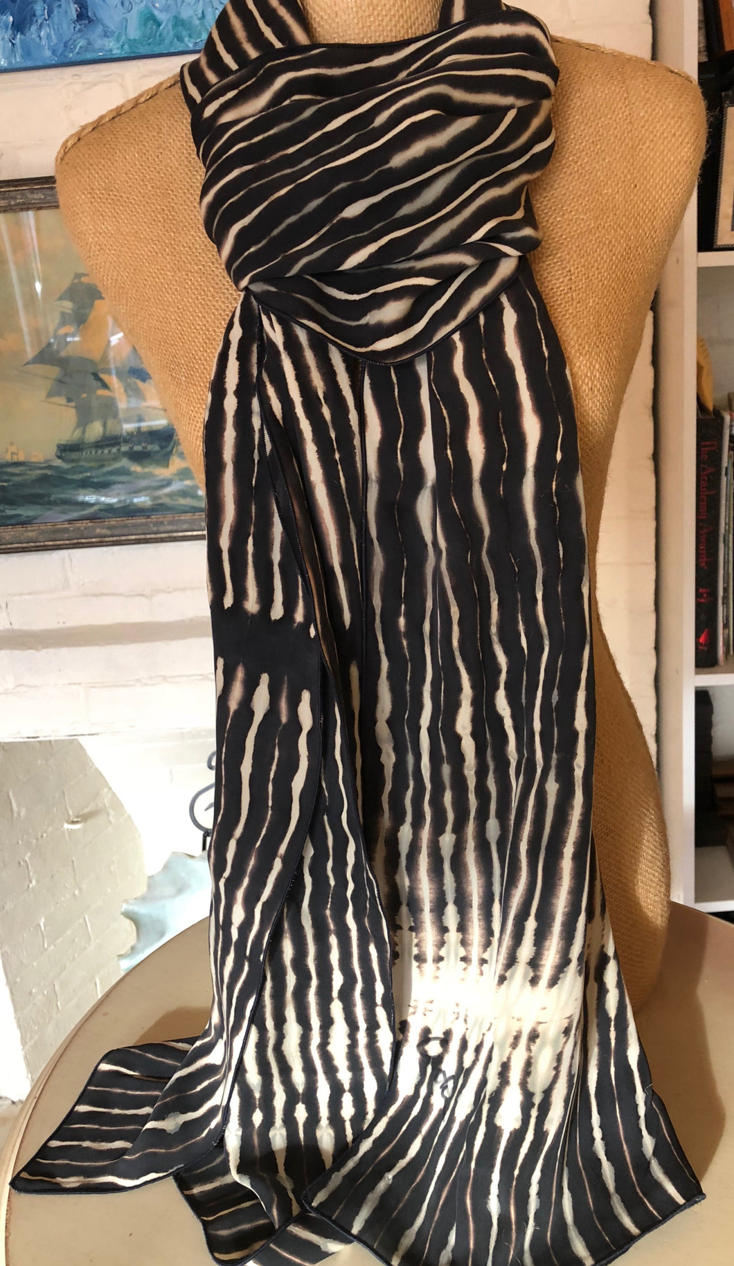 Carter Smith Designs Striped Shibori Silk Scarf